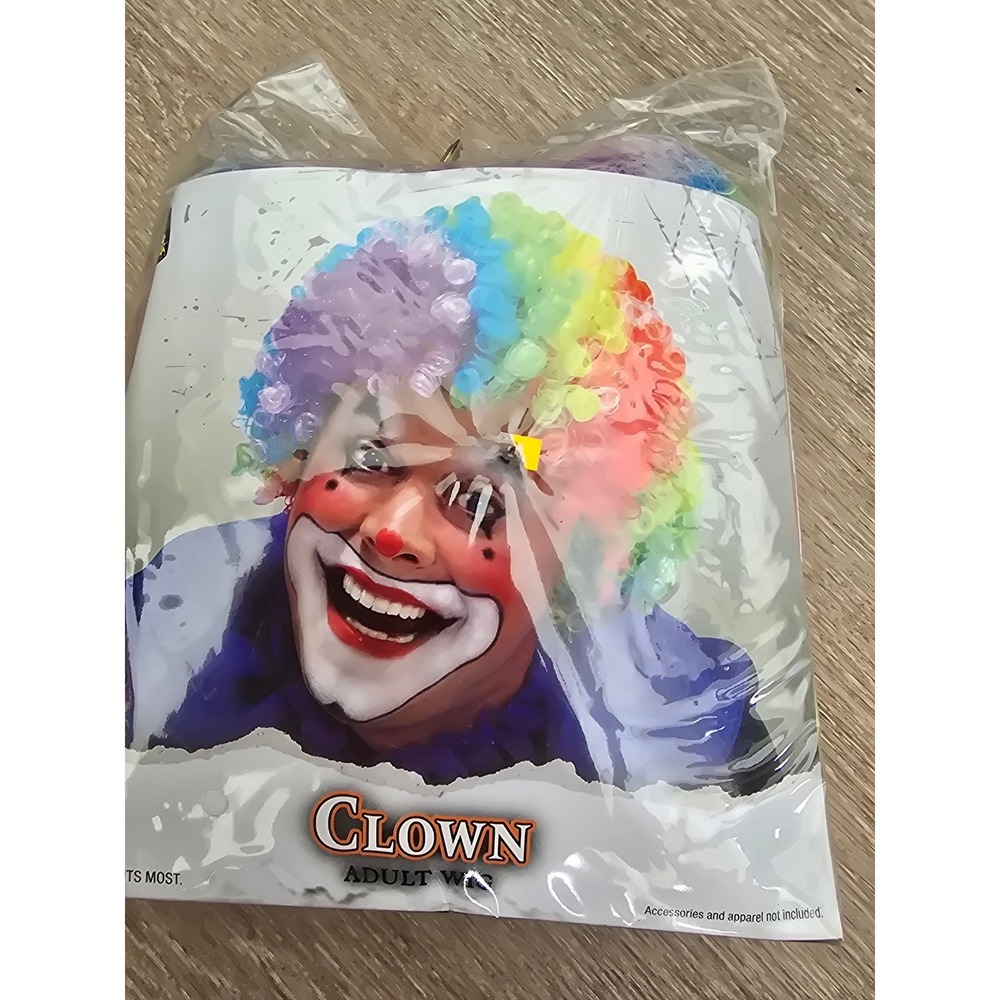 Rainbow Clown Adult Wig Multi-Color Afro Costume Accessory One Size Fits Most